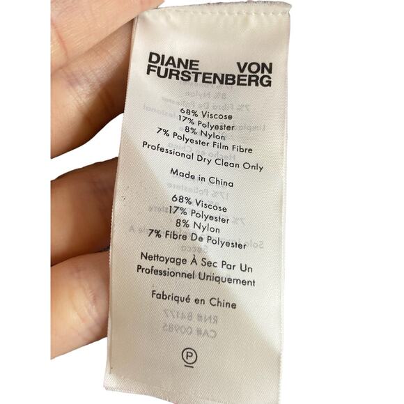 Diane Von Furstenberg Cruz Skirt Metallic Jacquard Tile Summer Party Garden Sz M - Picture 10 of 11